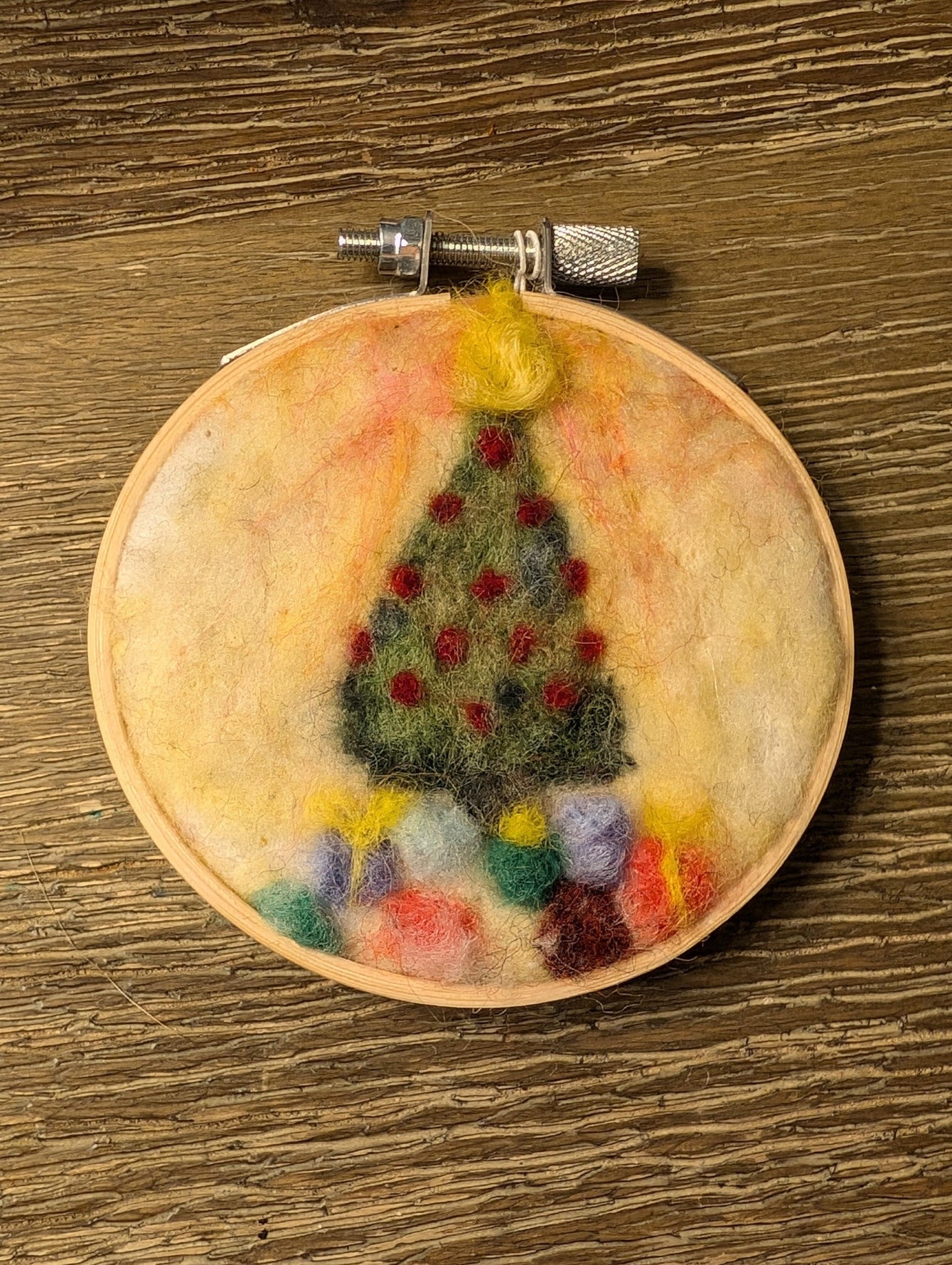 3" Round 2D Felted Wool Painting